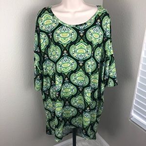 Lularoe Irma plus size 3XL green paisley shirt